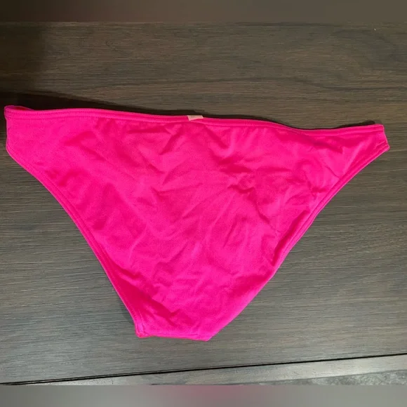 {Victoria's Secret} pink gold trim swim bikini bottom M - Picture 2 of 3